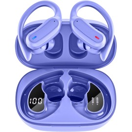 TRAUSI Wireless Earbuds Bluetooth Headphones, Bluetooth 5.3 Stereo Over Ear Buds,Noise Cancelling Mic, IPX7 Waterproof Headset for Workout/Running