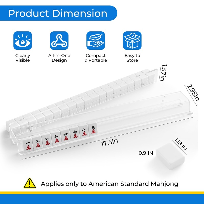 magic sewing machine Acrylic Mahjong Racks with Magnetic Pushers, Set