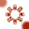 24pcs Short Square Press On Nails Fall Fake Nails Leaf