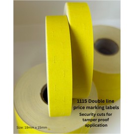 1115 Pricemarking Labels Compatible for Monarch 1115 (15K) Labellers, 10 Rolls = 15000 Labels (Yellow 1 Sleeve)