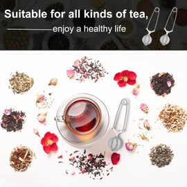 Tea Infuser 2 Pack,Premium Stainless Steel Tea Strainer with Handle,Snap Ball Strainer for Loose Leaf Tea, Spices, Seasonings Magnetic Catch Heavy Duty Door Holder