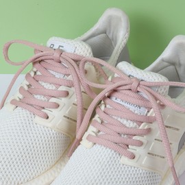 Stepace 2 Pairs of 6 mm Round Shoelaces for Trainers 60 cm - 200 cm Length 18 Coloured Oval Shoelaces, Nude Pink (Naked Pink)