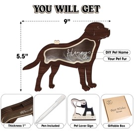 VINARTSVN Labrador Pet Hair Keepsake Box for Dog Fur - Engraved Wood Memorial Box - Unique Customized Gift for Loss of Furry Friend Wooden - Dog Cat Grieving in Memory Sympathy Gifts for Pet Lovers