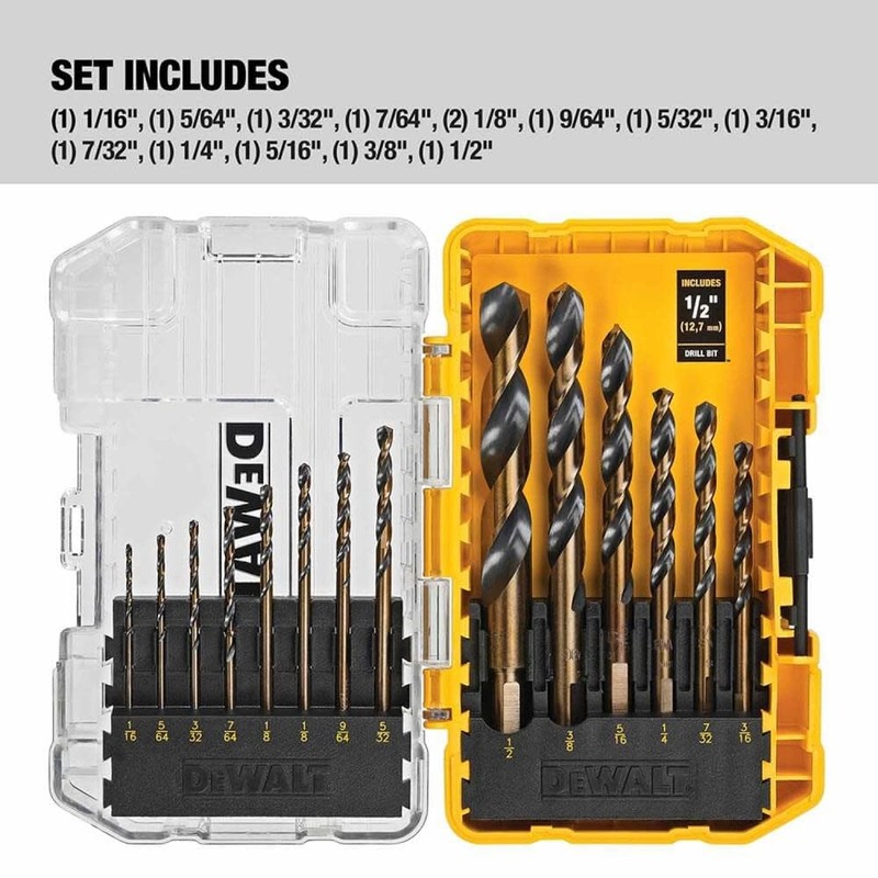 DEWALT Drill Bit Set, 14-Piece, 135 Degree Split Point, For