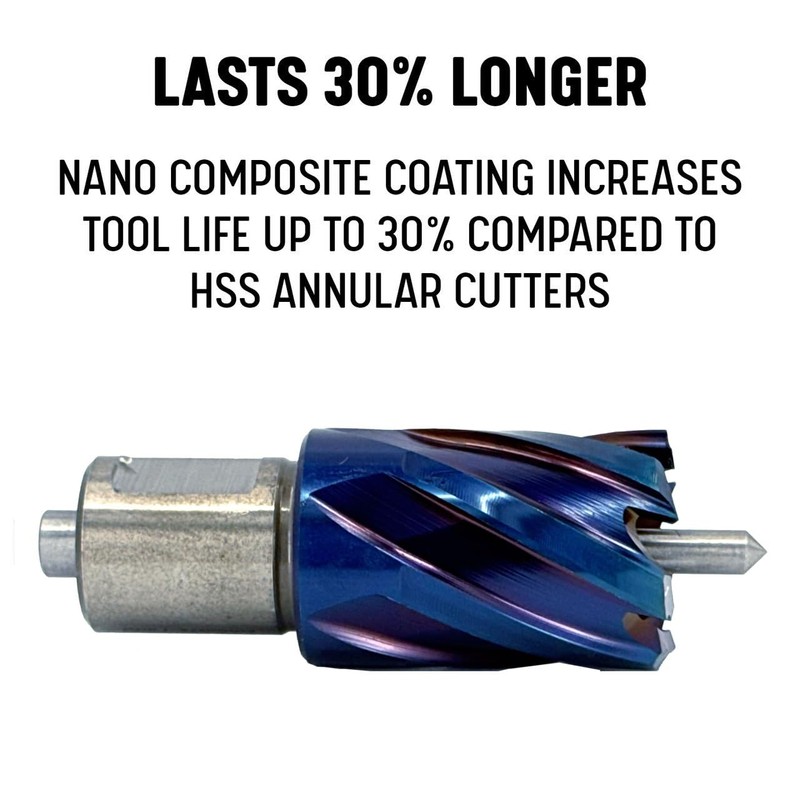 Drill America 1/2" X 1" NACO Blue (Nano-Composite) Coated Annular