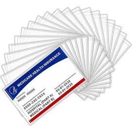 New Medicare Card Holder Protector Sleeves 5 Pack, Social Security Card Protector, 12 Mil Clear PVC Water Resistant Plastic Sleeves for New Medicare Cards, Business Cards, ID Cards - Color: 20