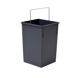 Hailo 15L Inner Bucket Replacement Bin 1008879 - Bin Insert with Handle for Tandem / Terzett Waste Separation System - Dark Grey Plastic Replacement for Hailo Models 3660101, 3650101, 3663101 - Robust