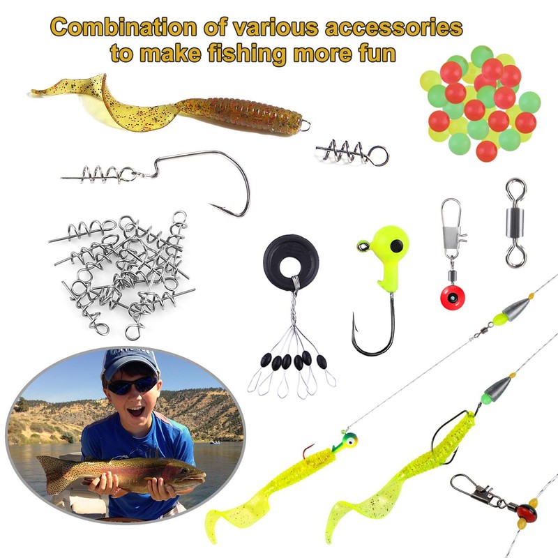 TOPFORT 187/343pcs Fishing Accessories Kit, Organized Fishing Tackle Box with