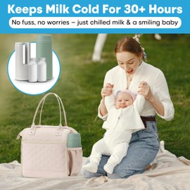 Portable Breast Milk Cooler Bottle: 30H Cooling Time, 2 x 150ml/5Oz BPA-Free, Durable Breastmilk Storage Bottles, Breastmilk Cooler, Travel Breastfeeding Milk Chiller for Baby
