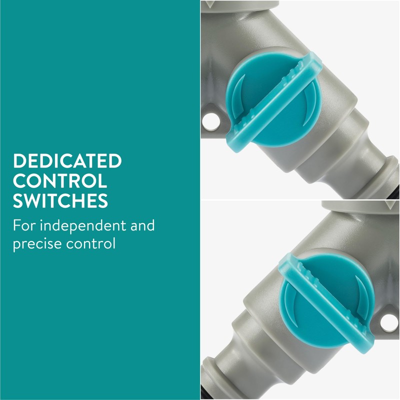 Navaris 2-Way Splitter with Shut-Off Valve - with 3 Additional