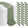 30Pack Sage Green Cheesecloth Table Runner 35x120Inch Spring Easter Cheese