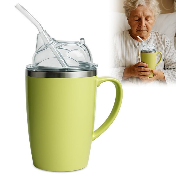 ADDLIVE 3-in-1 Adult Sippy Cup, 350ml Elderly Spill Proof Cups
