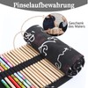 Watercolour Brush Canvas Pen Roll Bag Roll Pencil Case Pen
