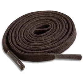 Actika Gas Flat Business Shoe Laces, 25.6 inches (65 cm), Set of 2 (4 Pieces), Braun