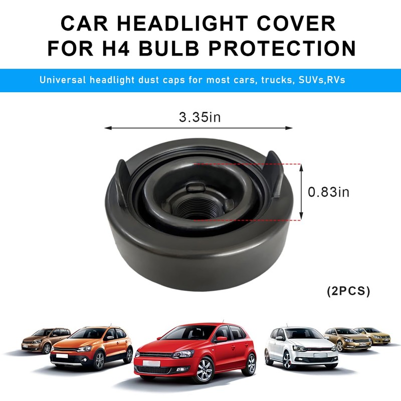 BWBWND 2PCS Car Headlight Dust Caps, 80mm Rubber Sealing Protective