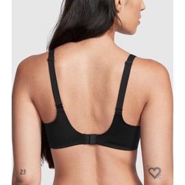 Victoria's Secret Infinity Flex Push Up Bra, Seamless Bra, Wireless Bra, Full Coverage Bra, Back Smoothing Bra, Padded Bra, T Shirt Bra, Bras No Underwire, Comfortable Bras for Women, Black (38DDD)