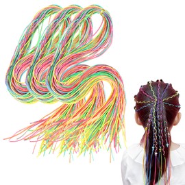Pack of 90 Hair Strands for Braiding, Braiding Aid Hair, Hair Braids, Colourful Hair Wrap Cord, Various Gradient Colours, Hair Rope Band