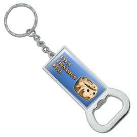 I'm A Cinnamon Roll Kawaii Keychain Rectangle Chrome Plated Metal Bottle Cap Opener