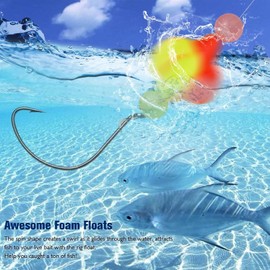 Dovesun Foam Floats Pompano Rigs Fishing Rig Floats Fly Fishing Floats Bright Color Round Bullet Cylindrical Spin with Tackle Box 220/104/80/54/42pcs
