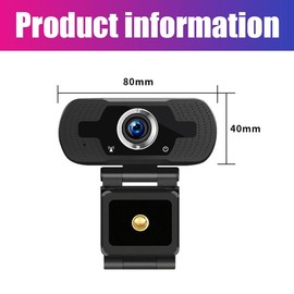 1080P Full HD Webcam with Microphone for PC, USB 2.0 Plug and Play Web Camera for Desktop and Laptop, Ideal for Streaming, Video Calling, Conferences