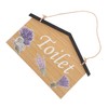 STOBOK Rustic Bathroom Wall Sign Charming Toilet Decor for Restroom