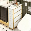 Narrow Storage Cabinet, Narrow Nightstand Dresser with 4 Drawers