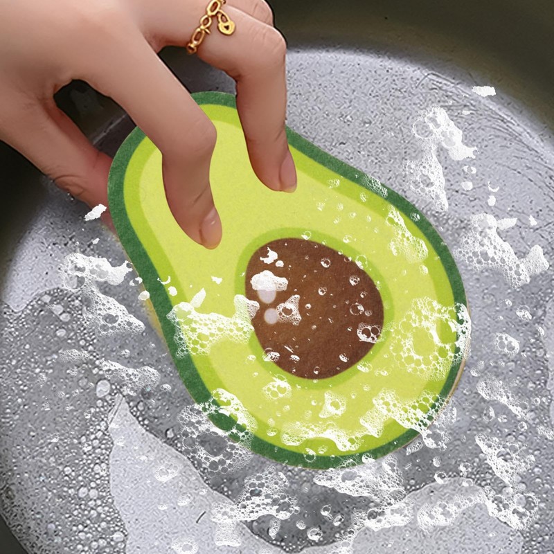 Scrub Sponges, Cleaning Sponges, Fruit Shape Washing Tools Cleaning Pads