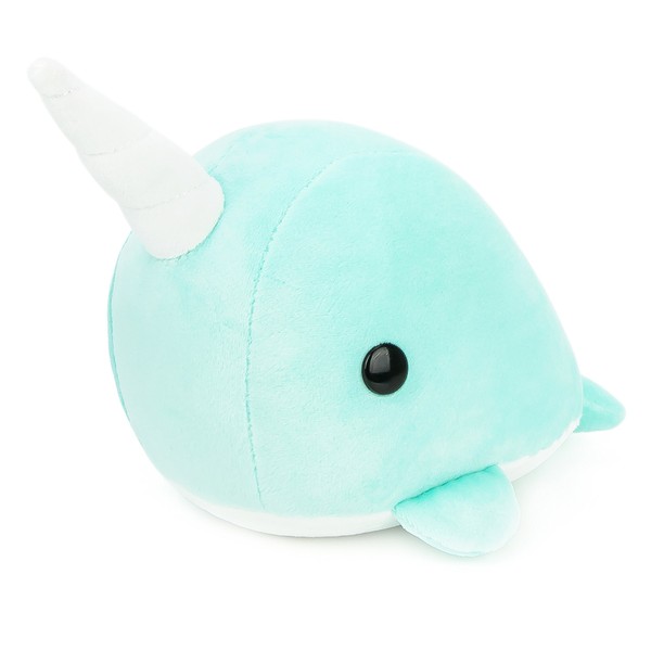 Bellzi Teal Narwhal Cute Stuffed Animal Plush Toy - Adorable Soft Whale Toy Plushies and Gifts - Perfect Present for Kids, Babies, Toddlers - Narrzi