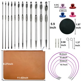 Hobekoee Tunisian Crochet Hooks Set with Cable 3mm-10mm Interchangeable Crochet Hooks 6 Inch Long Aluminum Tunisian Crochet Hook/Lightweight/Smooth