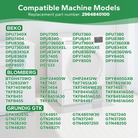 Inwee Dryer Filter for Beko Grundig Blomberg ElektraBregenz, Tumble Dryer Heat Pump Dryer Replacement Parts 240 x 155 x 11 mm, Foam Filter Sponge Filter