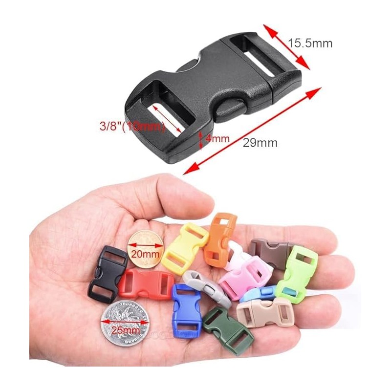 VISSQH 200 x plastic buckles, colour buckles, side buckles, 10