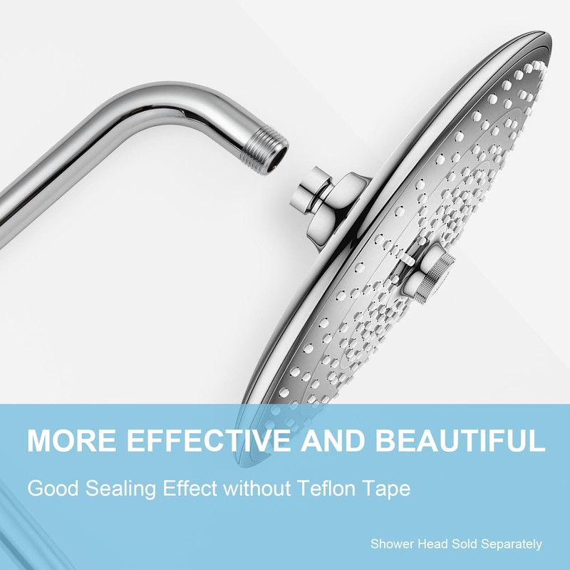 OFFO Shower Head Extension Arm 13 Inch, S Shaped High