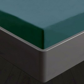 KLULK Fitted Sheet with Elasticated Corners for Double Bed, 100% Cotton, 125 x 200 + 25 cm, Made in Italy, French Bed (Brass)