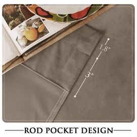 StangH Taupe Velvet Curtains Luxury Thermal Insulated Window Drapes Thick Heavy Light Blocking Room Dividers for Living Room Office French Door, 52 x 84 inches, 2 Panels