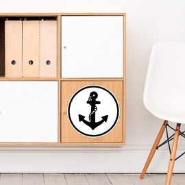 Large 210mm 'Anchor & Rope' Permanent Sticker Decal for Cars/Windows/Bins/Walls etc (DW00029179)