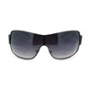 Mens Oversized Rectangular Shield Designer Fashion Warp Sunglasses Gunmetal