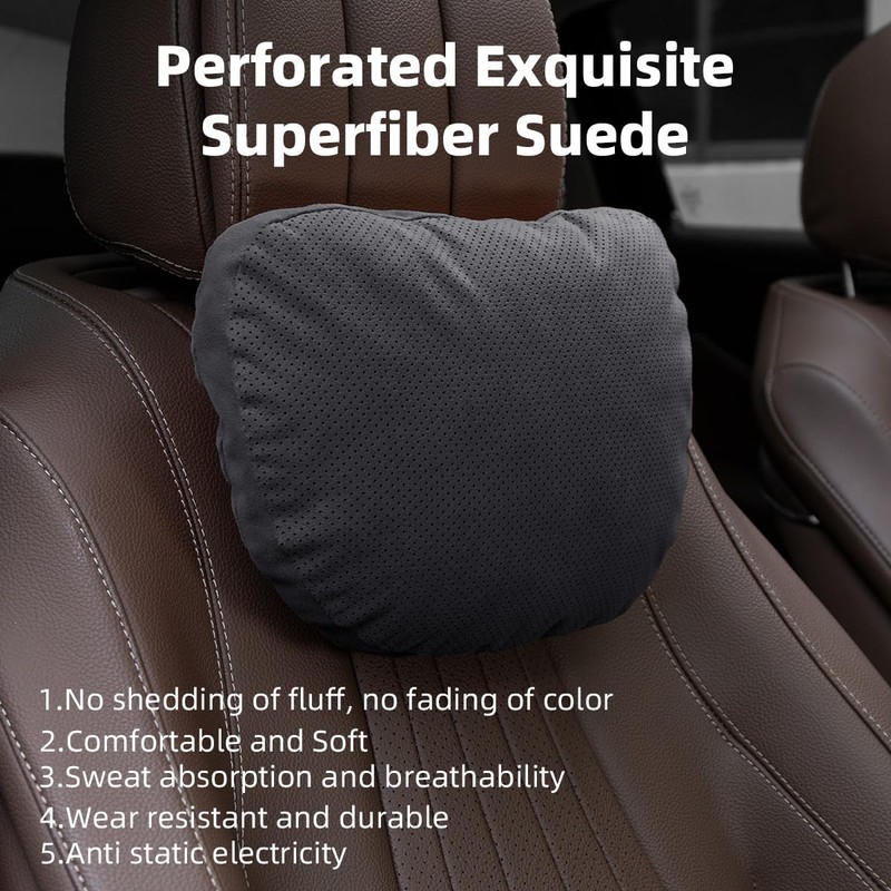 Phxoinu 2 Pcs Car Headrest Neck Pillow for Driving,Universal Premium