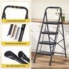 KINGRACK 4 Step Ladder, Sturdy Steel Step Stool with Anti-Slip