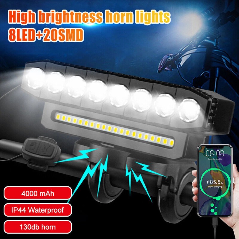 summer_home USB Rechargeable Bicycle Front Headlight Super Bright LED Bike