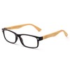 Real Bamboo Reading Glasses Spring Hinge Genuine Bamboo Rectangular Reader