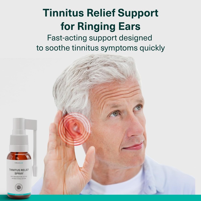 Tinnitus Relief Spray for Ringing Ears, Supports Tinnitus Relief for