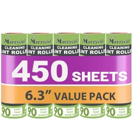 Long Handle Pet Hair Remover,Extra Sticky Large Surface Lint Roller,6.3 inch,450 Pieces,Used to Clean Furniture, Carpets,Floors,Sofas,Dog&Cat Hair Remover (5 Large Refills/450 Sheets)