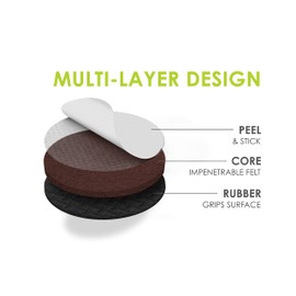 Slipstick GorillaPads Non Slip Furniture Pads/Gripper Floor Protectors (Set of 8) 2 Inch Round Self Adhesive Rubber Stoppers for Furniture Legs, CB151