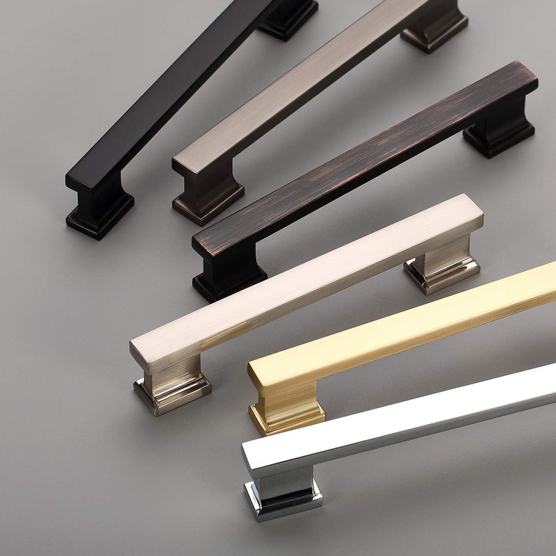 Alzassbg 5 Pack Brushed Black Nickel Cabinet Pulls, 5 Inch(128mm)