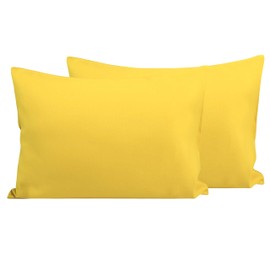 FLXXIE 2 Pack Microfiber Toddler Pillowcases, 14 x 20 Inches Fits Baby Pillow Sized 12 x 16, 13 x 18 or 14 x 20, Soft and Cozy Small Travel Pillow Covers with Envelope Closure, Yellow