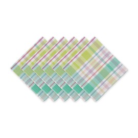 DII 100% Cotton, Oversized Basic Everyday 20x20 Napkin Set of 6, Spring Plaid