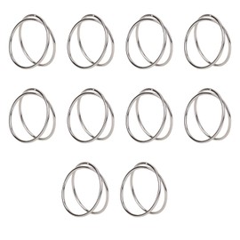Fogbush Silver Napkin Rings, 10 Silver Double Round Metal Napkin Rings Set, Metal Napkin Ring Holder, Suitable for Fabric Napkins, Suitable for Weddings, Holidays and Other Occasions