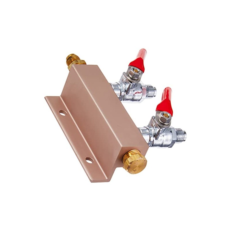 2 Way Air Distributor Co2 Manifold - 1/4" Threaded MFL