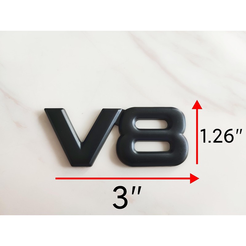 2 Metal V8 Badges, 3D car Truck Badges, Stickers, car