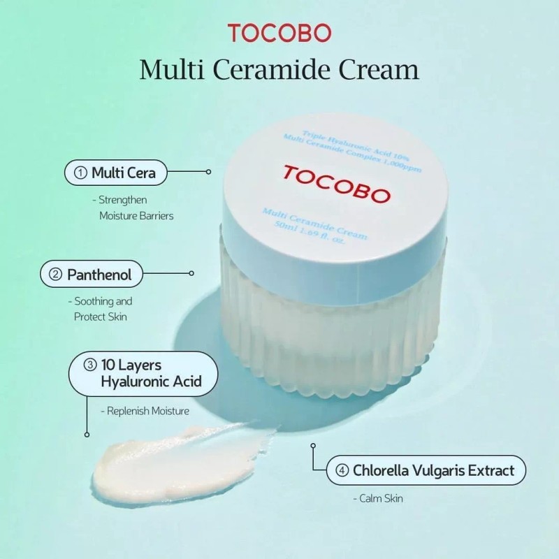 Tocobo Multi Ceramide Cream 50ml Vegan Cream Tipo de piel